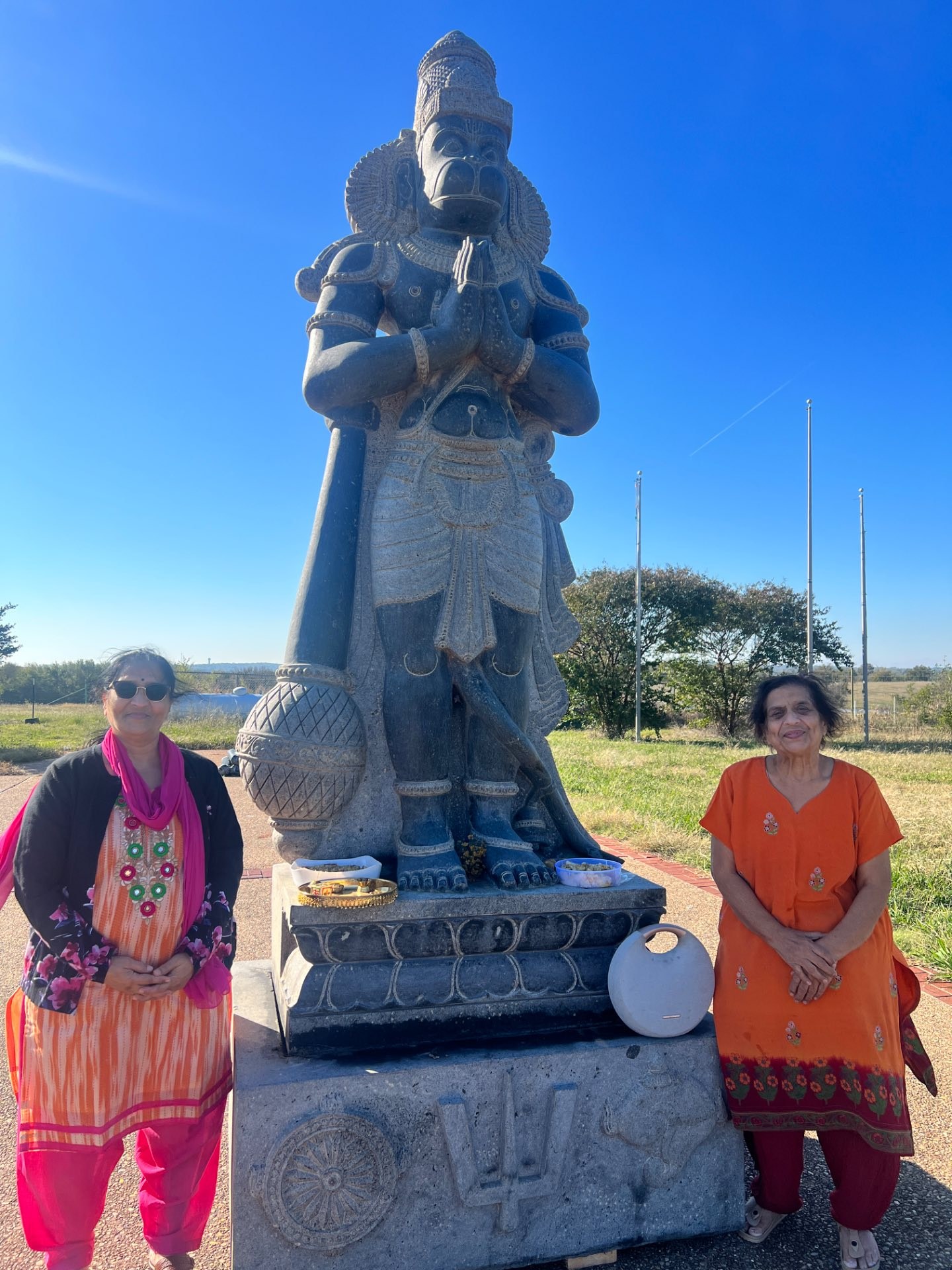 Blessings beside Hanuman-ji